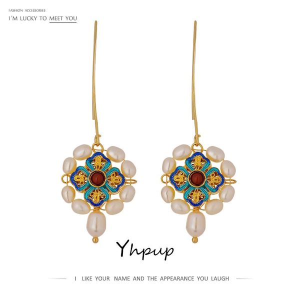 knot yhpup personality vintage natural pearls ethnic geometric dangle earrings handmade statement charm brincos female christmas gift, Silver
knot yhpup personality vintage natural pearls ethnic geometric dangle earrings handmade statement charm brincos female christmas gift, Silver