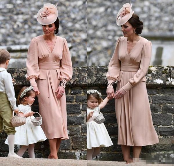 kate middleton simple chiffon mother of the bride dress long sleeves tea length vintage wedding guest dress v neck dusty pink form3157714, Black;red
kate middleton simple chiffon mother of the bride dress long sleeves tea length vintage wedding guest dress v neck dusty pink form3157714, Black;red
