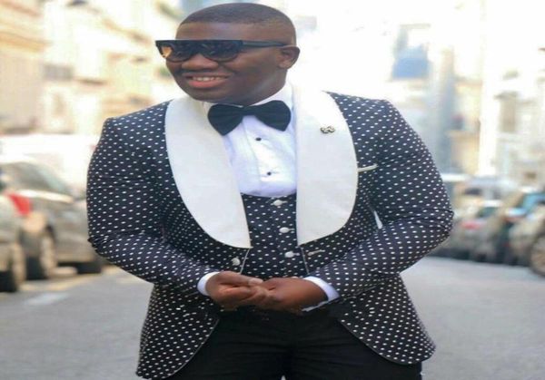 new stylish design one button black dot groom tuxedos shawl lapel groomsmen man suits mens wedding suits jacketpantsvestt5988999, Black;gray
new stylish design one button black dot groom tuxedos shawl lapel groomsmen man suits mens wedding suits jacketpantsvestt5988999, Black;gray