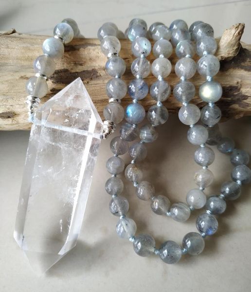 necklaces ya4007 natural clear quartz double point pendant labradorite stone beads knot necklace 30inch long, Silver
necklaces ya4007 natural clear quartz double point pendant labradorite stone beads knot necklace 30inch long, Silver