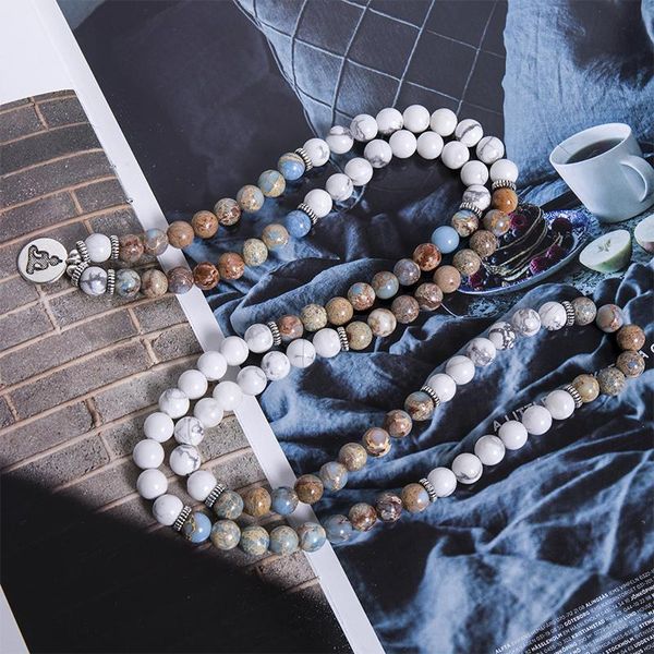 bangle 8mm natural howlite emperor jasper beaded elastic cord wrap bracelet meditation yoga healing jewelry 108 mala women bangle, Black
bangle 8mm natural howlite emperor jasper beaded elastic cord wrap bracelet meditation yoga healing jewelry 108 mala women bangle, Black