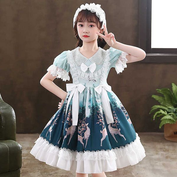 girl's dresses blue sweet lolita lace bow print victorian clothing japan children's girl princess dress 3-14y g220523, Red;yellow
girl's dresses blue sweet lolita lace bow print victorian clothing japan children's girl princess dress 3-14y g220523, Red;yellow