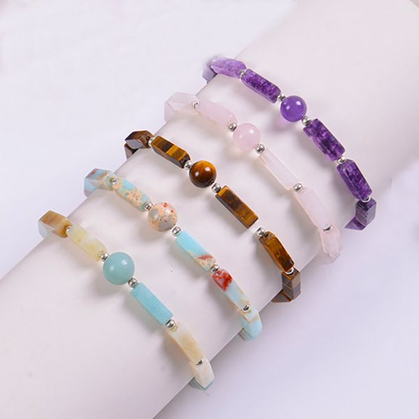 natural amethyst bracelet long square gemstones healing crystal stretch beaded gem stone bracelet unisex, Golden;silver
natural amethyst bracelet long square gemstones healing crystal stretch beaded gem stone bracelet unisex, Golden;silver