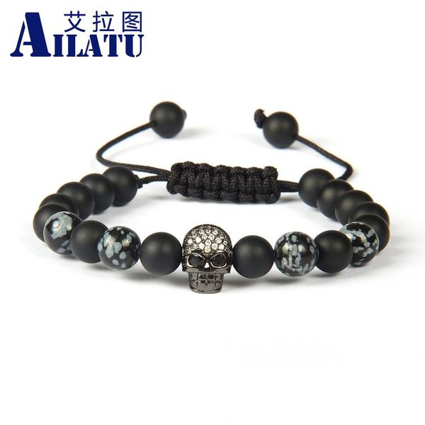 bangle ailatu wholesale 10pcs 8mm matte onyx obsidian stone clear cz black skull macrame bracelet drop shipping gift
bangle ailatu wholesale 10pcs 8mm matte onyx obsidian stone clear cz black skull macrame bracelet drop shipping gift