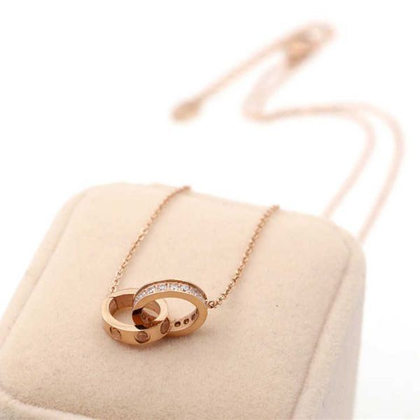 x2-210 korean cnc micro oval double pendant necklace with diamond ring buckle couple steel lock bone chain, Silver
x2-210 korean cnc micro oval double pendant necklace with diamond ring buckle couple steel lock bone chain, Silver