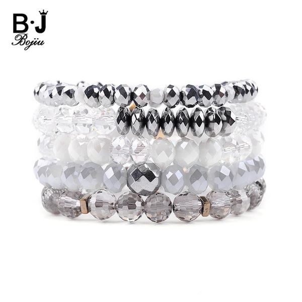 bangle bojiu 5 pcs/set trendy women strand bracelets faceted silvery white transparent gray crystal beads bracelet female gift bcset227, Black
bangle bojiu 5 pcs/set trendy women strand bracelets faceted silvery white transparent gray crystal beads bracelet female gift bcset227, Black