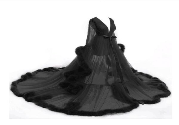 black fur robe bridesmaid bride long sleeves sleep wear custom made pajamas wedding robe nightgown soft ruffles tulle sweep train4170080, White
black fur robe bridesmaid bride long sleeves sleep wear custom made pajamas wedding robe nightgown soft ruffles tulle sweep train4170080, White