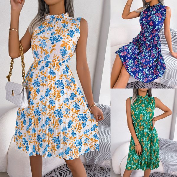 Women' Summer Bohemian Print Notched V-neck Sleeveless Ruffle Hem Loose Fit Dress, Green
Women' Summer Bohemian Print Notched V-neck Sleeveless Ruffle Hem Loose Fit Dress, Green