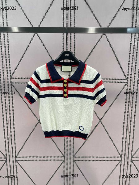 designer women knits t shirts only one average size gold button decoration lapel tees contrast stripe design polo new arrival may21, White
designer women knits t shirts only one average size gold button decoration lapel tees contrast stripe design polo new arrival may21, White