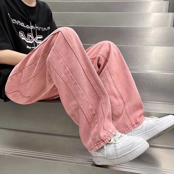 men's jeans street vibe style jeans men's loose straight pants trendy brand american baggy wide-leg pants pink jeans spring and au, Blue
men's jeans street vibe style jeans men's loose straight pants trendy brand american baggy wide-leg pants pink jeans spring and au, Blue