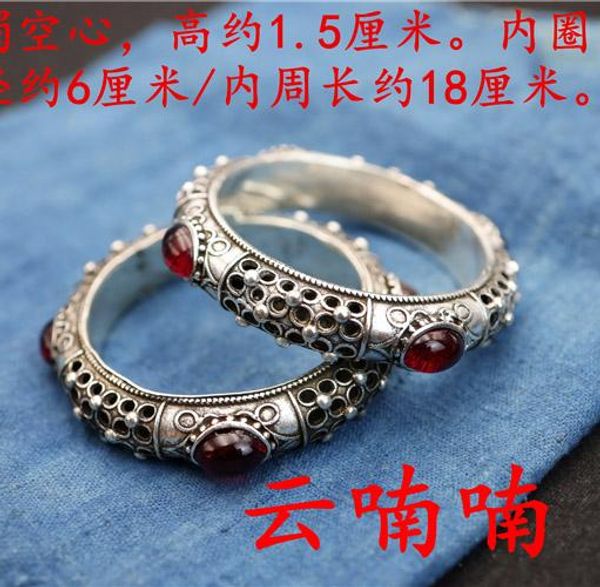 bangle miao silver retro hollow thick bracelet women's antique imitation old silver hollow carved bracelet, Black
bangle miao silver retro hollow thick bracelet women's antique imitation old silver hollow carved bracelet, Black