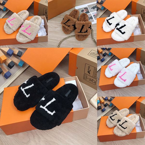 2023 womens slippers ladies sandals wool slides winter fur fluffy furry warm letters sandals comfortable girl, Black
2023 womens slippers ladies sandals wool slides winter fur fluffy furry warm letters sandals comfortable girl, Black
