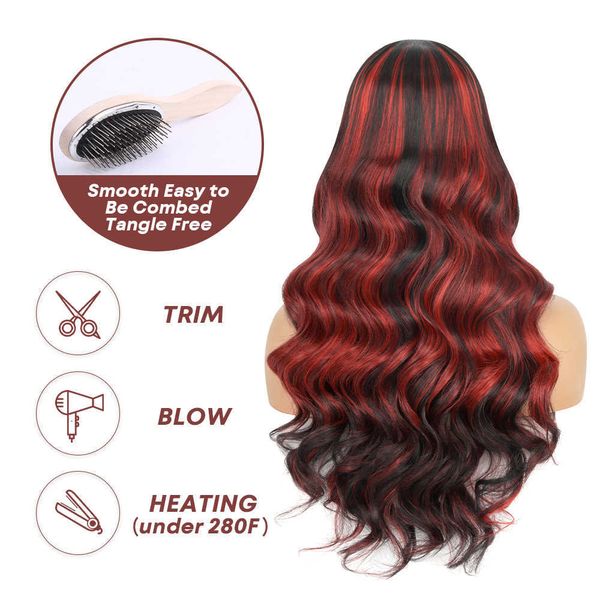 nxy highlight red colored body wave lace front wig for black women burgundy highlights long wavy lace wigs with baby hair 230524, Black;brown
nxy highlight red colored body wave lace front wig for black women burgundy highlights long wavy lace wigs with baby hair 230524, Black;brown