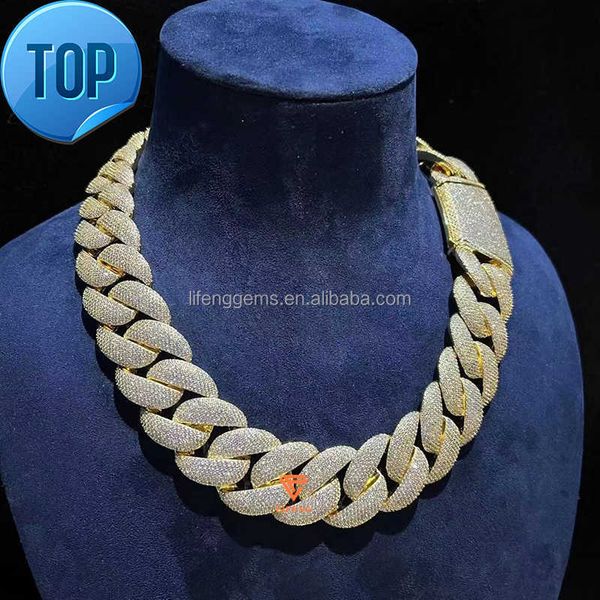 necklace jewelry 23 mm 6 rows hip-hop jewelry vvs moissanite diamond white yellow gold plated cuban chains, Silver
necklace jewelry 23 mm 6 rows hip-hop jewelry vvs moissanite diamond white yellow gold plated cuban chains, Silver
