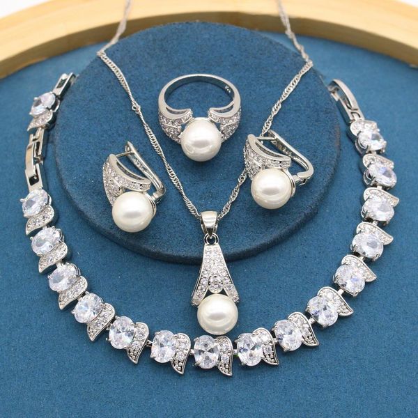 necklace classic silver color jewelry sets freshwater white pearl for women earrings necklace pendant ring zirconia bracelet gift box
necklace classic silver color jewelry sets freshwater white pearl for women earrings necklace pendant ring zirconia bracelet gift box