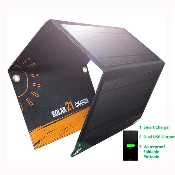 21w solar foldable bag portable charging board waterproof outdoor camping mobile phone charging bank (5v dual usb output ports)
21w solar foldable bag portable charging board waterproof outdoor camping mobile phone charging bank (5v dual usb output ports)