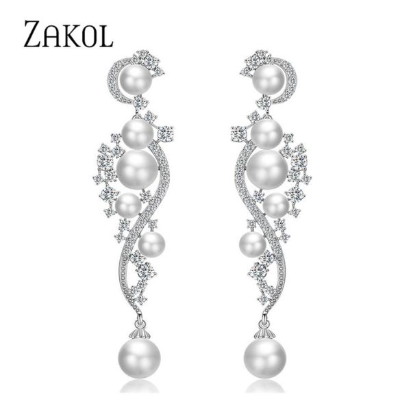 zakol vintage pearls wedding party jewelry luxury gorgeous cubic zirconia big long dangle bridal earrings for women ep2272 2207187093276, Silver
zakol vintage pearls wedding party jewelry luxury gorgeous cubic zirconia big long dangle bridal earrings for women ep2272 2207187093276, Silver