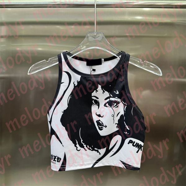 fashion print tank crop summer womens slim tight vest for womens streetwear, White
fashion print tank crop summer womens slim tight vest for womens streetwear, White