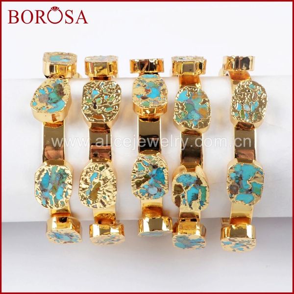 bangle borosa 3/5pcs gold color copper turquoises fivestone bangle natural blue stone with copper bracelet for women jewelry g1512, Black
bangle borosa 3/5pcs gold color copper turquoises fivestone bangle natural blue stone with copper bracelet for women jewelry g1512, Black