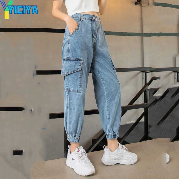 yiciya autumn jeans cargo pants women denim joggers elastic waist stretch pants women's casual vintage wash loose fit ripped pants, Black;white
yiciya autumn jeans cargo pants women denim joggers elastic waist stretch pants women's casual vintage wash loose fit ripped pants, Black;white