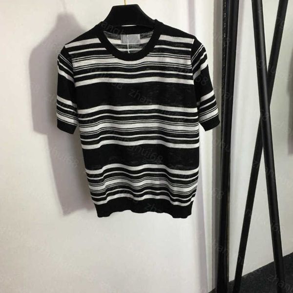 23ss womens designer clothing womens knits logo embroidered striped short-sleeved sweater womens clothes a1, White
23ss womens designer clothing womens knits logo embroidered striped short-sleeved sweater womens clothes a1, White