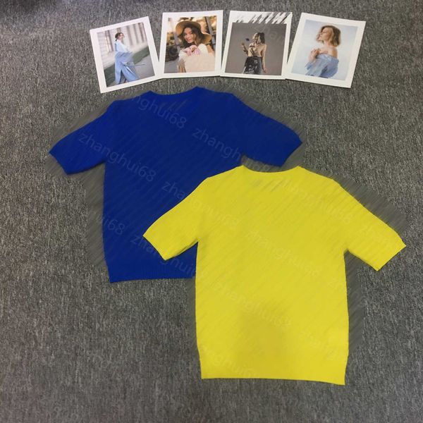 23ss womens knits womens designer clothing crewneck solid color organza short sleeve knitted womens clothes, White
23ss womens knits womens designer clothing crewneck solid color organza short sleeve knitted womens clothes, White