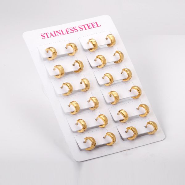 huggie luxukisskids 12pairs/lot simple style stainless steel gold hoop earrings for women men wedding party jewelry fashion aretes, Golden;silver
huggie luxukisskids 12pairs/lot simple style stainless steel gold hoop earrings for women men wedding party jewelry fashion aretes, Golden;silver