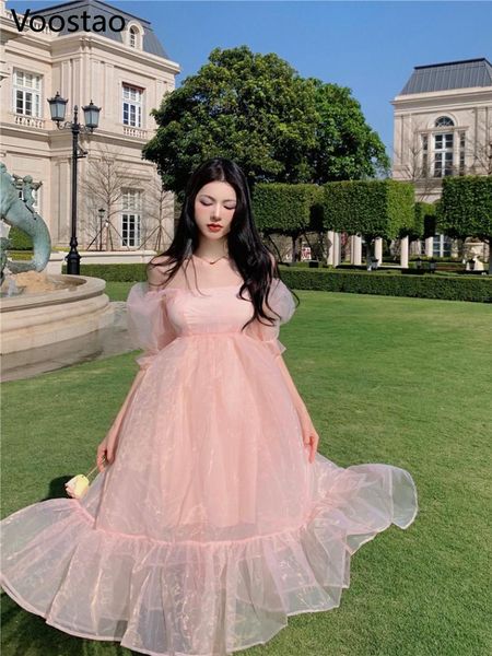 dresses summer france sweet pink fairy dress women elegant chic slash neck puff sleeve princess dresses female beach mesh vestidos, Black;gray
dresses summer france sweet pink fairy dress women elegant chic slash neck puff sleeve princess dresses female beach mesh vestidos, Black;gray