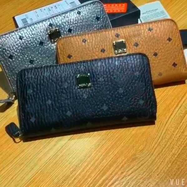 korean fashion printed men's long wallet women's large capacity zipper wallet 8002