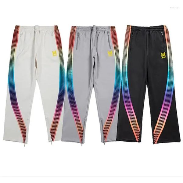 women pants designer men's pants needles men awge rainbow webbing streetwear loose straight man high street sports trousers 2023 rainbo, Black;white
women pants designer men's pants needles men awge rainbow webbing streetwear loose straight man high street sports trousers 2023 rainbo, Black;white