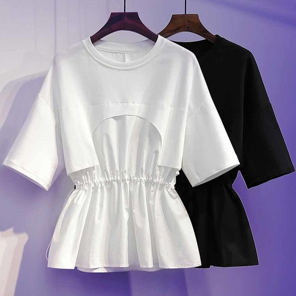 t-shirt women tshirt patchwork white cotton show thin fashion shirt loose summer short sleeve solid new tees
t-shirt women tshirt patchwork white cotton show thin fashion shirt loose summer short sleeve solid new tees