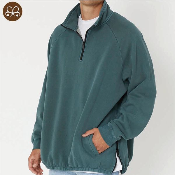 quarter zip cotton fleece stand collar oversized fit men's side zipper sweater sweatshirt, Black
quarter zip cotton fleece stand collar oversized fit men's side zipper sweater sweatshirt, Black