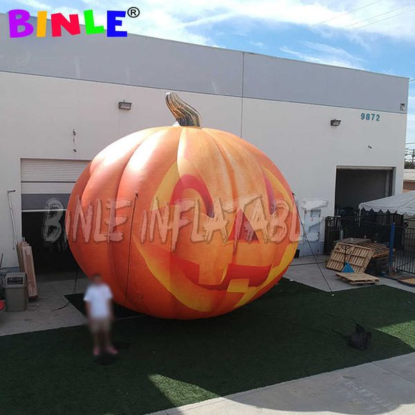 Image of Halloween inflatable Pumpkin or Jack-o-lanterns shaped big inflatable pumpkin balloon for outdoor decoration