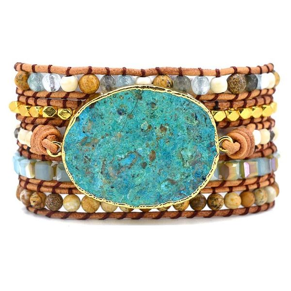 bangle boho blue earth ocean jasper leather bracelets natural stone 5 strands wrap friendship bracelets, Black
bangle boho blue earth ocean jasper leather bracelets natural stone 5 strands wrap friendship bracelets, Black
