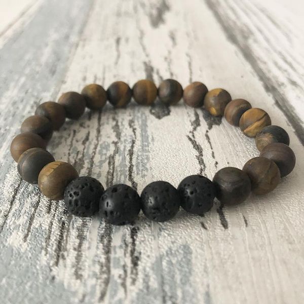 bangle essential oil diffuser jewelry 8mm lava tiger's eye beaded bracelet men matte tigers' eye stone bracelet, Black
bangle essential oil diffuser jewelry 8mm lava tiger's eye beaded bracelet men matte tigers' eye stone bracelet, Black