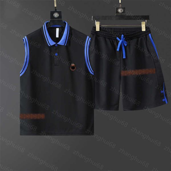 23ss mens tracksuit mens designer tracksuit color matching striped lapels letter logo embroidery vest elastic waist drawstring shorts set, Gray
23ss mens tracksuit mens designer tracksuit color matching striped lapels letter logo embroidery vest elastic waist drawstring shorts set, Gray