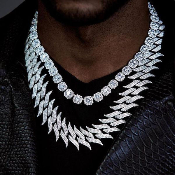 necklaces hiphop spiked cuban link chain 30mm width triple raw 5a cubic zirconia paved iced out bling cz heavy mens boy cuban necklace, Silver
necklaces hiphop spiked cuban link chain 30mm width triple raw 5a cubic zirconia paved iced out bling cz heavy mens boy cuban necklace, Silver