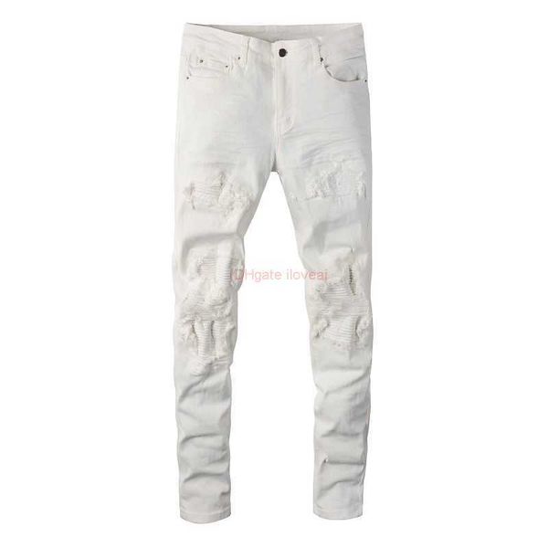 men's jeans designer clothing amires denim pants amies high street white damaged hole patch mens ins youth elastic slim fit distressed, Blue
men's jeans designer clothing amires denim pants amies high street white damaged hole patch mens ins youth elastic slim fit distressed, Blue