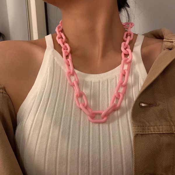 necklaces punk hip hop fashion acrylic link chain necklace rock gothic chunky plastic choker collar necklace for women accessories, Silver
necklaces punk hip hop fashion acrylic link chain necklace rock gothic chunky plastic choker collar necklace for women accessories, Silver