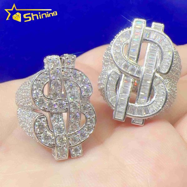 new arrival fine jewelry iced out rings hip hop diamond custom engagement ring round baguette moissanite dollar ring, Silver
new arrival fine jewelry iced out rings hip hop diamond custom engagement ring round baguette moissanite dollar ring, Silver