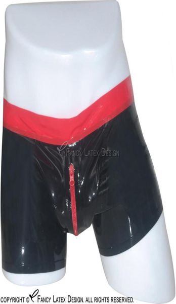 black and red trims latex briefs with front zipper rubber pants panties bottoms shorts 00305491003, Red;black
black and red trims latex briefs with front zipper rubber pants panties bottoms shorts 00305491003, Red;black