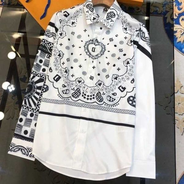 early spring mens shirt chest letter print polo collar shirt designer shirts men casual long sleeved shirts fashion cardigan coat, White;black
early spring mens shirt chest letter print polo collar shirt designer shirts men casual long sleeved shirts fashion cardigan coat, White;black
