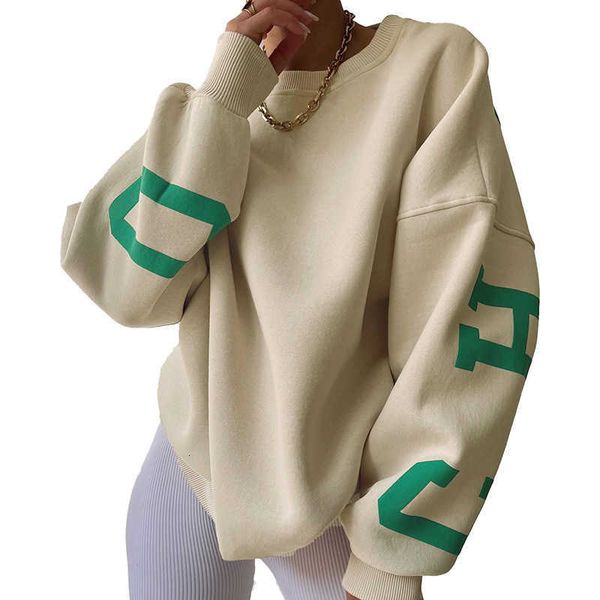women's lettered loose blouse european and american winter casual women oversize sweatshirt, Black
women's lettered loose blouse european and american winter casual women oversize sweatshirt, Black