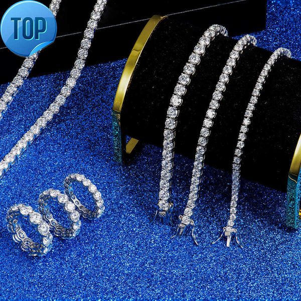 round iced out hip hop 2mm 3mm 4mm 5mm vvs 925 sterling silver diamond moissanite tennis chain necklace bracelet for women
round iced out hip hop 2mm 3mm 4mm 5mm vvs 925 sterling silver diamond moissanite tennis chain necklace bracelet for women