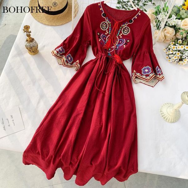 dresses bohemian style desert outing floral embroidery tassel indie folk women long dress, Black;gray
dresses bohemian style desert outing floral embroidery tassel indie folk women long dress, Black;gray