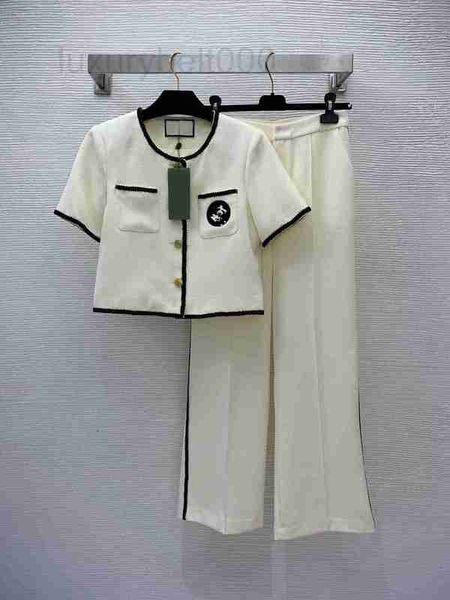 women's two piece pants designer summer new chest circle neck short sleeve high waist slim fit wide leg set 8s56, White
women's two piece pants designer summer new chest circle neck short sleeve high waist slim fit wide leg set 8s56, White