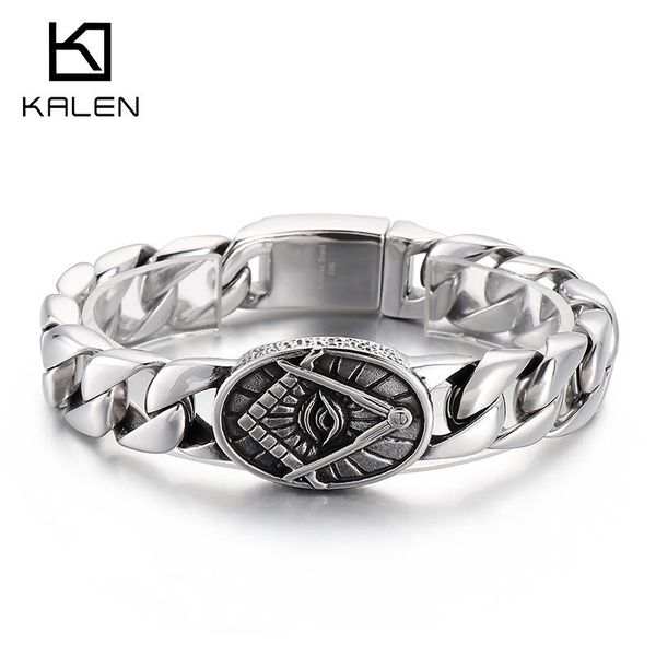 bangle kalen 15mm cuban bracelet for men 316l stainless steel punk evil eye bracelets shiny chain jewelry, Black
bangle kalen 15mm cuban bracelet for men 316l stainless steel punk evil eye bracelets shiny chain jewelry, Black