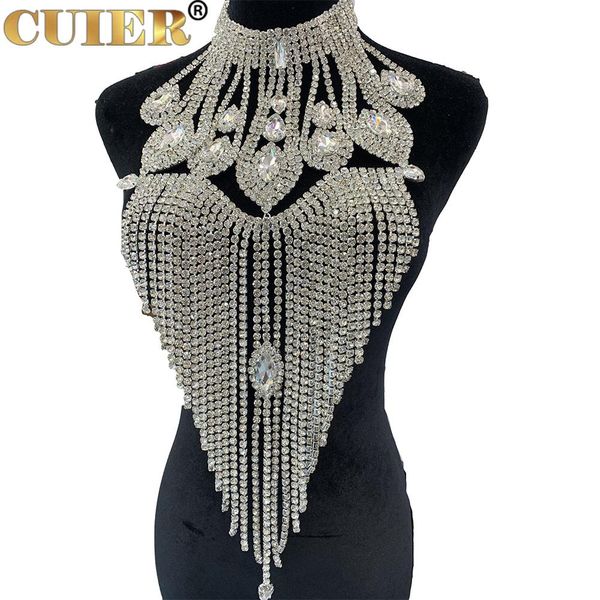 necklaces cuier luxury ss28 rhinestones long tassel crystal big drop chocker for women men's huge necklace fashion body chain jewelry, Silver
necklaces cuier luxury ss28 rhinestones long tassel crystal big drop chocker for women men's huge necklace fashion body chain jewelry, Silver