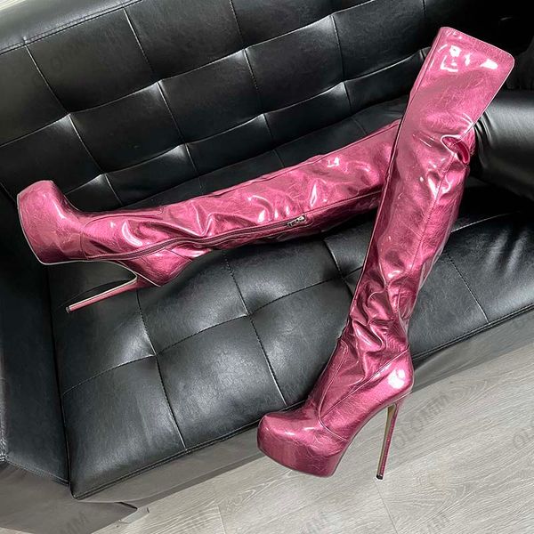 olomm new women winter platform knee boots patent leather stiletto heels round toe pretty fuchsia party shoes plus us size 5-20, Black
olomm new women winter platform knee boots patent leather stiletto heels round toe pretty fuchsia party shoes plus us size 5-20, Black
