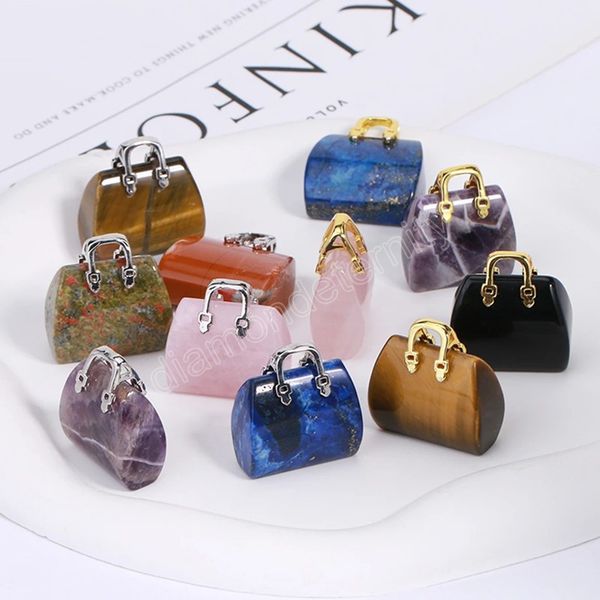 natural gem stone handbag pendant necklace for women healing amethysts pink crystal pendants jewelry home decor gift, Silver
natural gem stone handbag pendant necklace for women healing amethysts pink crystal pendants jewelry home decor gift, Silver